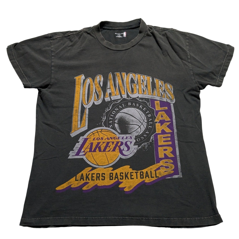 Abercrombie & Fitch NBA Los Angeles Lakers Relaxed T-Shirt Black Fade Men Large